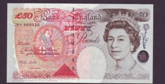 London Coins : A133 : Lot 3111 : Fifty Pounds Lowther. B385. First series. J01 000336. A scarce low number. UNC.