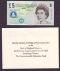 London Coins : A133 : Lot 3157 : Five Pounds Lowther. B395. HA01 000023. With an official Bank of England envelope, on it headed ...