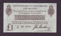 London Coins : A133 : Lot 3264 : One Pound Bradbury. T11/1. Z/14 64388. Near EF. 