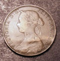 London Coins : A133 : Lot 619 : Halfpenny 1862 Die Letter B Freeman 288 dies 7+E LCW on rock (R18) Fine or near so with a crease mar...