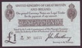 London Coins : A134 : Lot 109 : Treasury &pound;1 Bradbury T11.1 issued 1915, serial W/32 14777, cleaned & pressed, ...