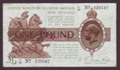 London Coins : A134 : Lot 128 : Treasury &pound;1 Warren Fisher T31 issued 1923 serial L1/59 139542, Fine+