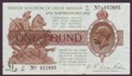 London Coins : A134 : Lot 133 : Treasury &pound;1 Warren Fisher T34 issued 1927 Northern Ireland series control note Z1/97 167685  a...