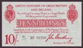 London Coins : A134 : Lot 141 : Treasury 10 shillings Bradbury T12.2 issued 1915 serial D1/17 81260 pressed EF looks better