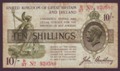 London Coins : A134 : Lot 152 : Treasury 10 shillings Bradbury T20 issued 1918 serial B/27 920580, (No. with dash), stained ...