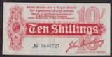 London Coins : A134 : Lot 156 : Treasury 10 shillings Bradbury T9 issued 1914 serial A/14 046727, lightly cleaned & pressed ...