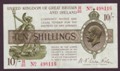 London Coins : A134 : Lot 159 : Treasury 10 shillings Warren Fisher T25 issued 1919 serial H31/ 498116 (higher traced number than Du...