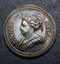 London Coins : A134 : Lot 1909 : Farthing 1713 Pattern in Silver Reverse Britannia in portico Obverse 4 Reverse D Peck 747 Reverse up...