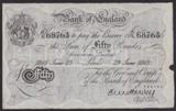 London Coins : A134 : Lot 199 : Fifty pounds Harvey white B209d dated 29 June 1918 serial 22/X 68763, scarce LEEDS branch, f...