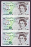 London Coins : A134 : Lot 237 : Five Pound Kentfield. B363. Uncut set of three. AB16 999439, AB17 999439 and AB18 999439. AB18 l...