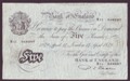 London Coins : A134 : Lot 245 : Five pounds Beale white B270 dated 14 April 1949 serial N11 049297, inked number reverse, ab...