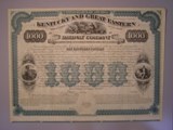 London Coins : A134 : Lot 78 : U.S.A., Kentucky and Great Easton Railway Co., unissued $1,000 gold bond, 1872&#...