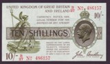 London Coins : A134 : Lot 95 : Ten Shilling Bradbury. T20. B/27 486157. VF.
