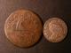 London Coins : A135 : Lot 1028 : USA (2) Halfpenny 1787 New Jersey Breen 919 'Goiter' with low mid-point to shield, old...