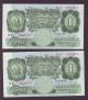 London Coins : A138 : Lot 185 : One pound Catterns B225 issued 1930 (2) a consecutive pair, series S31 555633 & S31 555634&#...
