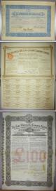 London Coins : A138 : Lot 93 : Spain, (6) Cadiz Waterworks Co. &pound;100 bond 1874, La Union Castellana Valladolid B serie...