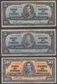 London Coins : A140 : Lot 451 : Canada, Bank of Canada (3) $5 (2) series K/C & N/C & $50 series B/H dated 1937&#...
