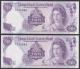 London Coins : A140 : Lot 493 : Cayman Islands $40 dated L.1974 (2) a consecutive numbered pair, first series A/1 105840 &am...