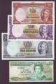 London Coins : A140 : Lot 499 : East Caribbean 5 Dollars P22, New Zealand 10/ Flemming P158d, &pound;1 Flemming P159d, &...