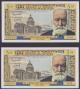 London Coins : A140 : Lot 513 : France 5 NF dated 1962 (2) a consecutively numbered pair series Q.82 05662 & Q.82 05663, Vic...