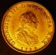 London Coins : A141 : Lot 1395 : Farthing 1799 Gilt Proof Peck 1269 KF7 UNC and lustrous with SM lightly scratched in the reverse fie...