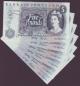 London Coins : A141 : Lot 159 : Five pounds Page B324 (6) issued 1971 series 76D (5) includes consecutive numbers and series 62E,...