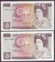 London Coins : A141 : Lot 174 : Ten pounds Somerset B348 issued 1984 (2) series BR57 and BT83, Florence Nightingale on reverse&#...