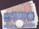 London Coins : A141 : Lot 93 : One pound Peppiatt blue B249 (4) issued 1940 1st series A15D & A55D also J08D and R70D, aver...