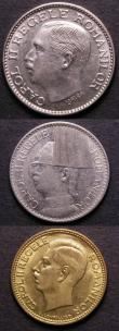 London Coins : A143 : Lot 1043 : Romania (3) 100 Lei 1936 KM#54 A/UNC, 50 Lei 1935 KM#55 VF, 10 Lei 1930 KM#49 Lustrous UNC with a fe...