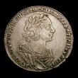 London Coins : A143 : Lot 1051 : Russia Rouble 1725 Peter I KM#166.3 weight 27.04 grammes against KM stated weight of 28.44 grammes t...