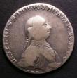 London Coins : A143 : Lot 1054 : Russia Rouble 1762 C?? HK edge with oblique milling C#47.2 weight is light at 19.71 grammes, VG very...