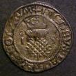 London Coins : A143 : Lot 1077 : Scotland Bawbee James V S.5384 Annulet over I GVF with a flan flaw in the centre of the reverse