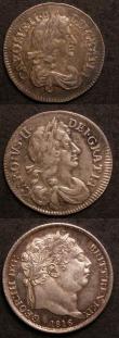 London Coins : A143 : Lot 2319 : Sixpence 1816 ESC 1630 UNC/AU and attractively toned, Maundy Fourpence 1679 ESC 1851 VF/NVF, Maundy ...