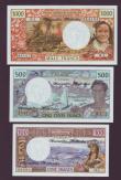 London Coins : A143 : Lot 243 : New Hebrides (3) issued 1977-80, 100 francs Pick18d, 500 francs Pick19d and 1000 francs Pick20d, usu...