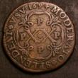 London Coins : A143 : Lot 820 : Angola 20 Reis 1694 KM#1 struck for Brazil but circulated in Angola Fine evenly struck