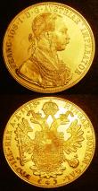 London Coins : A143 : Lot 868 : Austria 4 Ducats 1915 Restrike (2) KM#2276 both Lustrous UNC with some light contact marks