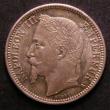 London Coins : A143 : Lot 921 : France One Franc 1868A KM#806.1 UNC with blue and gold tone