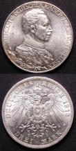 London Coins : A143 : Lot 955 : Germany (2) Weimar Republic 3 Marks 1929E Proof KM#65 nFDC with much original mint brilliance, Germa...