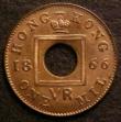 London Coins : A143 : Lot 968 : Hong Kong Mil 1866 KM3 prooflike FDC choice and fully lustrous, fields and rim both with a proof fin...
