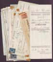 London Coins : A144 : Lot 101 : Bank of England and world group (18) plus assorted 19th Century USA cheques (13) includes face value...