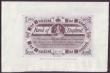 London Coins : A144 : Lot 104 : Bank of England Bradbury & Evans trial &pound;100 dated 1856, burgundy print on paper, uniface, ...