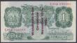 London Coins : A144 : Lot 120 : One pound Peppiatt B239A Guernsey overprint series E03A 006585, "Withdrawn from circulation Nov...