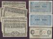 London Coins : A144 : Lot 238 : Denmark 5 krone (3) dated 1949 Pick35f (2) and 1956 Pick42k, 10 kroner (9) dated 1945 Pick37c, 1947 ...