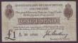 London Coins : A144 : Lot 81 : One pound Bradbury T11.1 issued 1915 series S/59 10596, pinholes, Fine