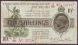 London Coins : A144 : Lot 88 : Ten shillings Warren Fisher T26 issued 1919, 1st series No. with dash D/88 527082, Fine