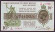 London Coins : A145 : Lot 31 : Ten shillings Warren Fisher T30 issued 1922 last series S/29 517024,light stain & 6mm tear botto...
