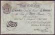 London Coins : A146 : Lot 101 : Five pounds Peppiatt white B241 dated 2nd February 1937 series T/241 40985, LIVERPOOL branch, Pick33...