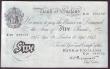 London Coins : A146 : Lot 134 : Five pounds Peppiatt white B255 thick paper dated 19th September 1945 series K29 049152, inked bank ...