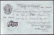 London Coins : A146 : Lot 147 : Five pounds Peppiatt white B264 dated 20th May 1947 series M22 056493, about UNC to UNC