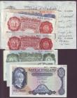 London Coins : A146 : Lot 155 : Five pound Beale white B270 dated 28th February 1951 series U01 012989, small tear good Fine plus ot...